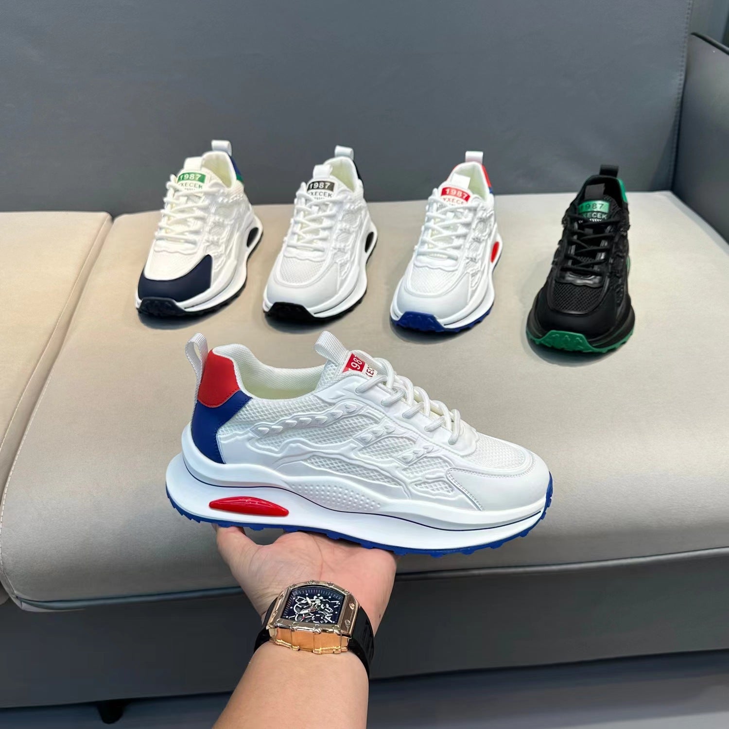 White Laceup Sneakers